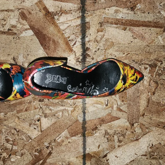 BRASH Colorful Floral Slip On Stiletto Heels Dress Shoes Women's (Multicolor)- 5 - Picture 6 of 9